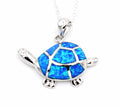 Opal Sea Turtle Pendant Necklace
