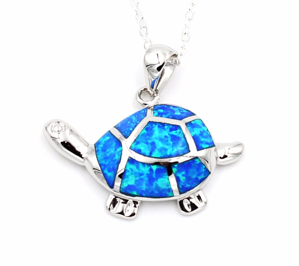 Opal Sea Turtle Pendant Necklace VIP