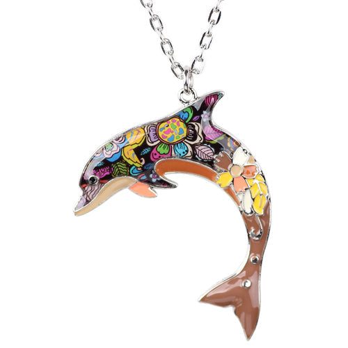 Dolphin Colorful Pendant Necklace
