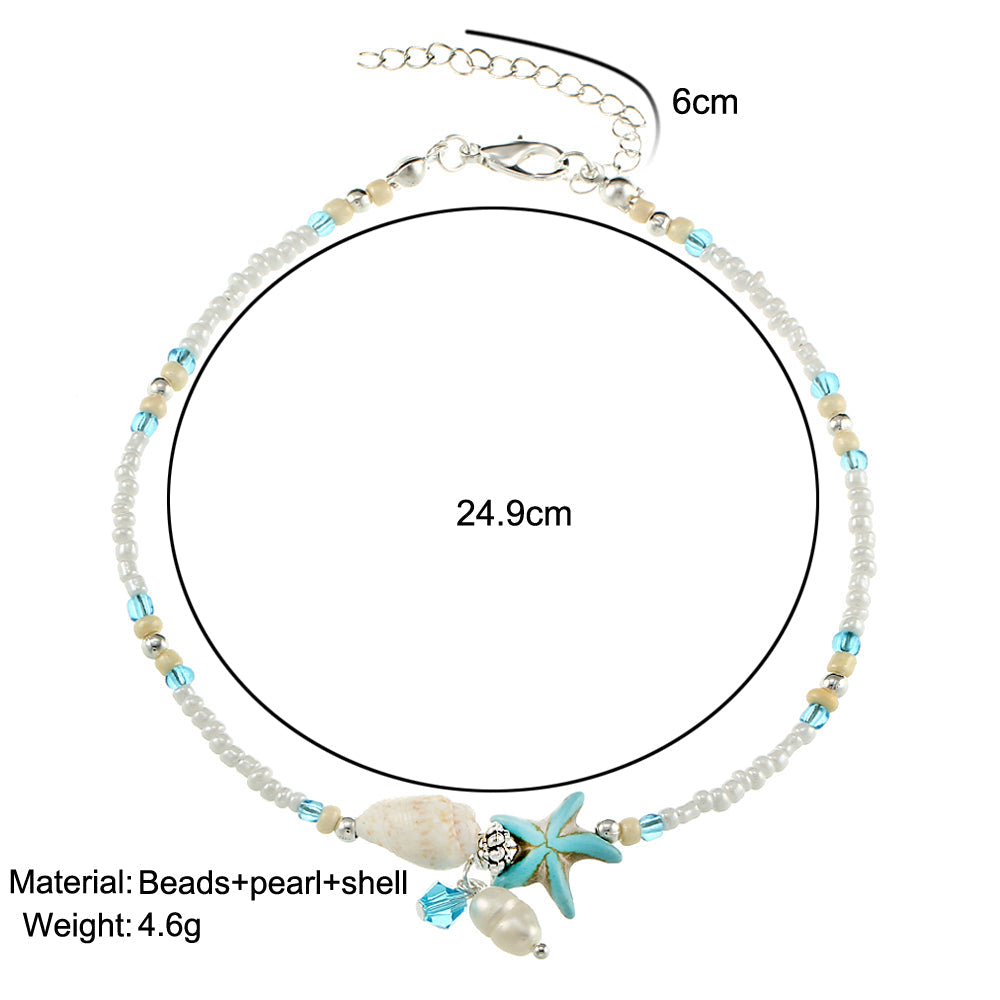 Turquoise Starfish Anklet Bracelet