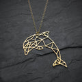 Dolphin Geometric Pendant Necklace