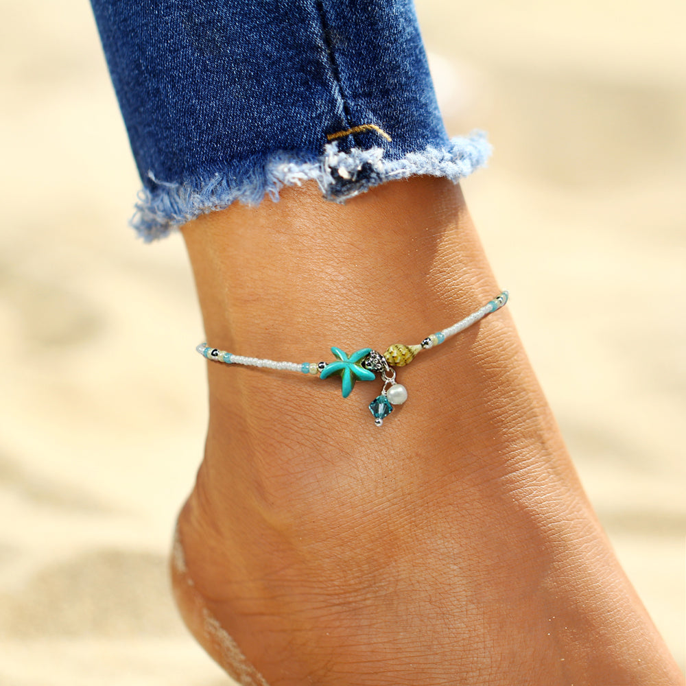 Turquoise Starfish Anklet Bracelet