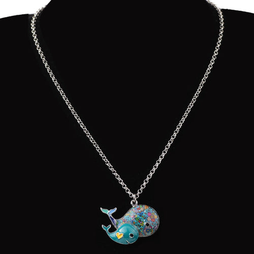 Cute Whales Colorful Pendant Necklace