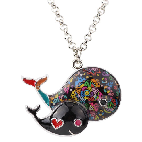 Cute Whales Colorful Pendant Necklace