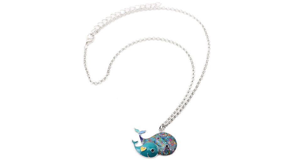 Cute Whales Colorful Pendant Necklace