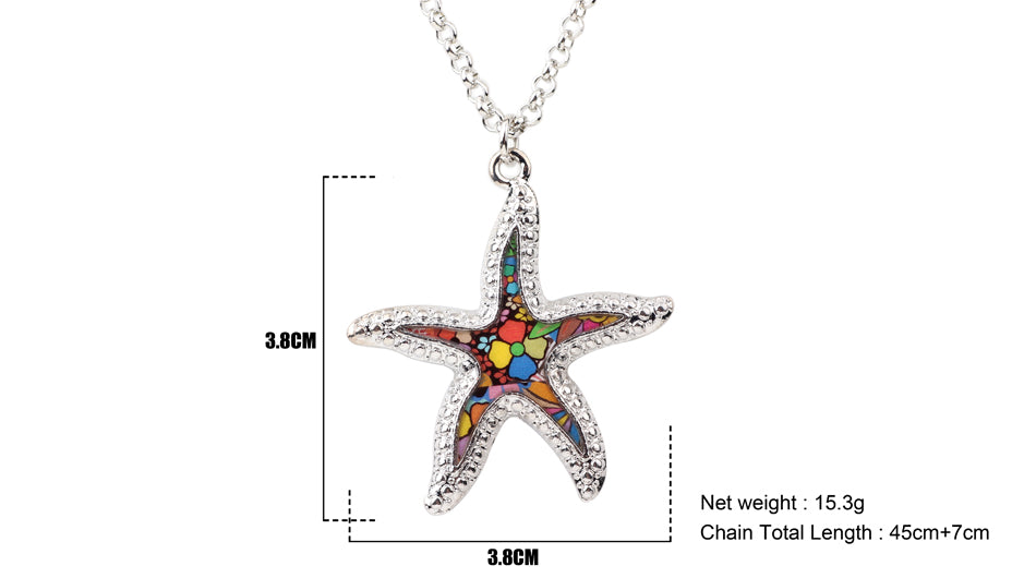 Starfish Colorful Pendant Necklace VIP