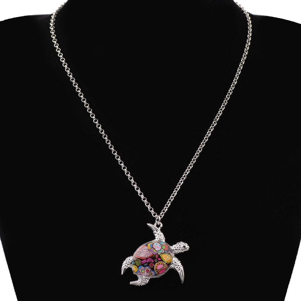 Sea Turtle Colorful Pendant Necklace VIP