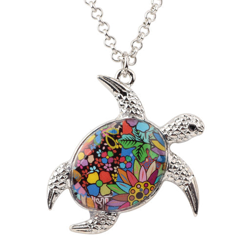 Sea Turtle Colorful Pendant Necklace VIP