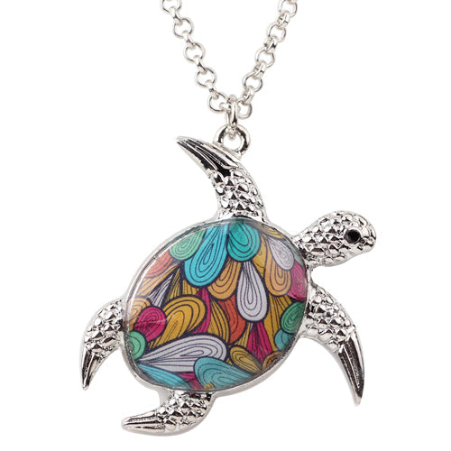 Sea Turtle Colorful Pendant Necklace VIP