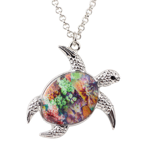 Sea Turtle Colorful Pendant Necklace VIP