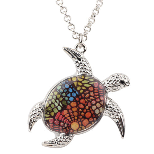 Sea Turtle Colorful Pendant Necklace VIP