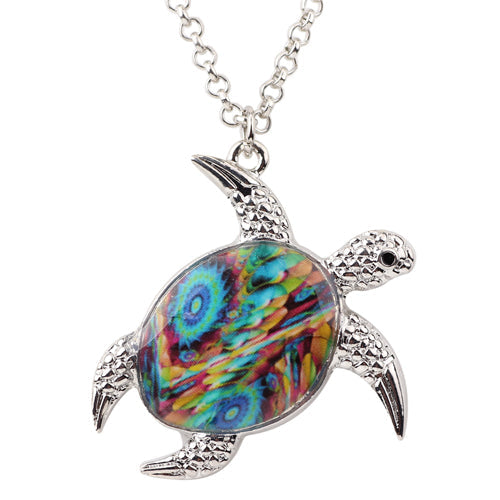 Sea Turtle Colorful Pendant Necklace VIP