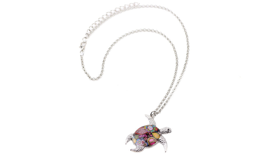 Sea Turtle Colorful Pendant Necklace VIP