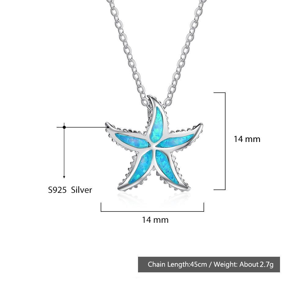 Opal Starfish Pendant Necklace