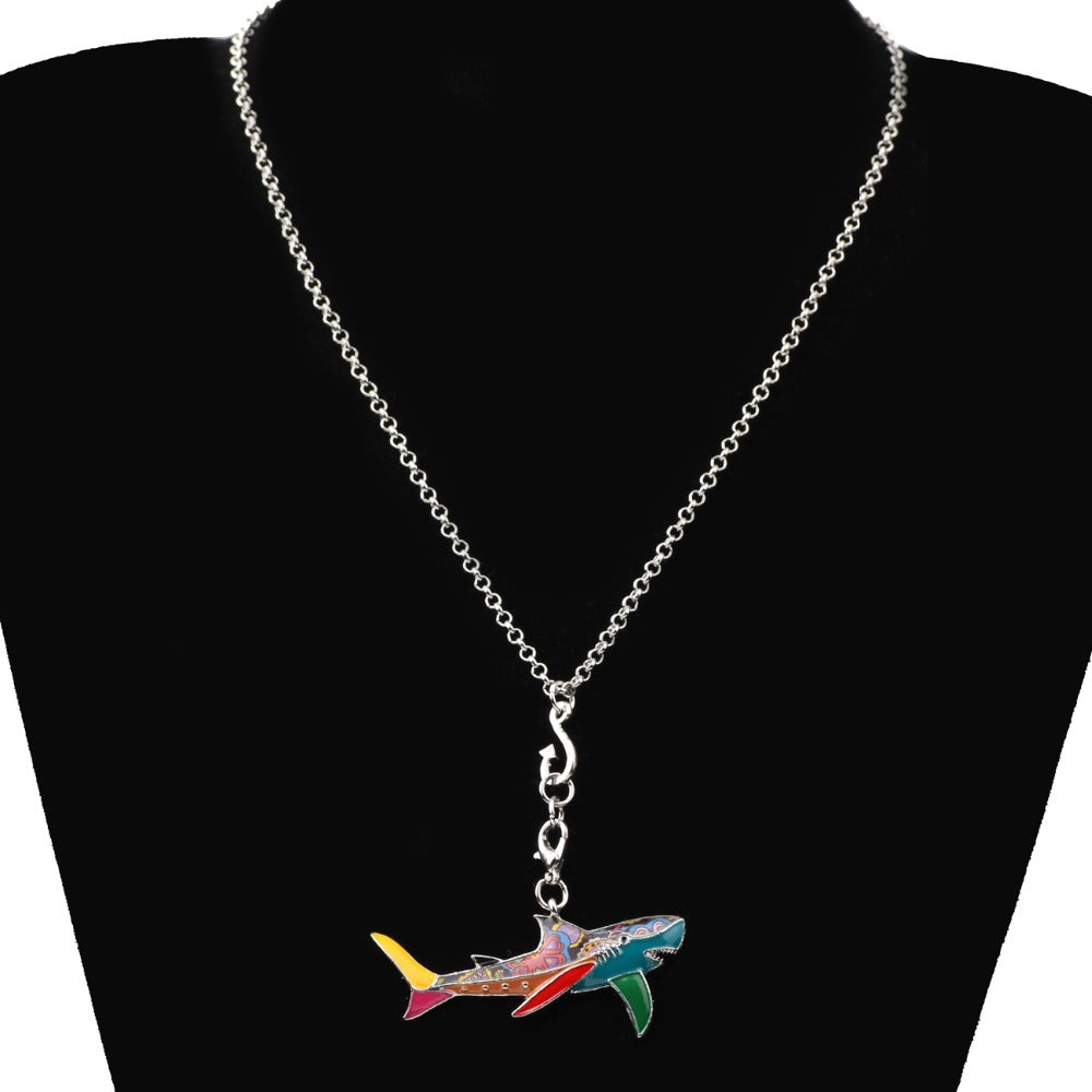 Shark Colorful Pendant Necklace