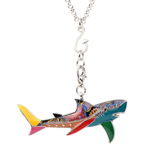Shark Colorful Pendant Necklace