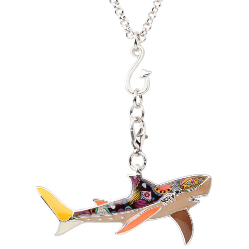 Shark Colorful Pendant Necklace