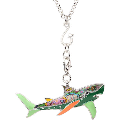 Shark Colorful Pendant Necklace