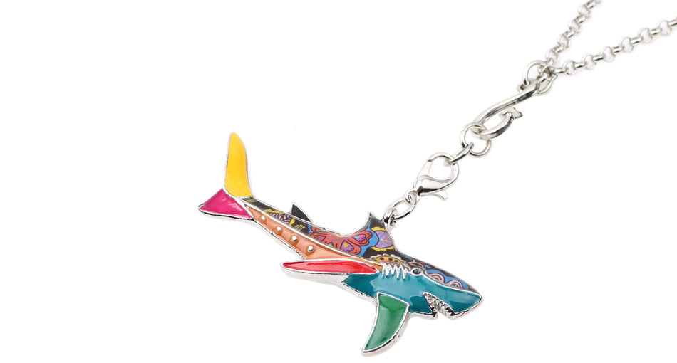 Shark Colorful Pendant Necklace