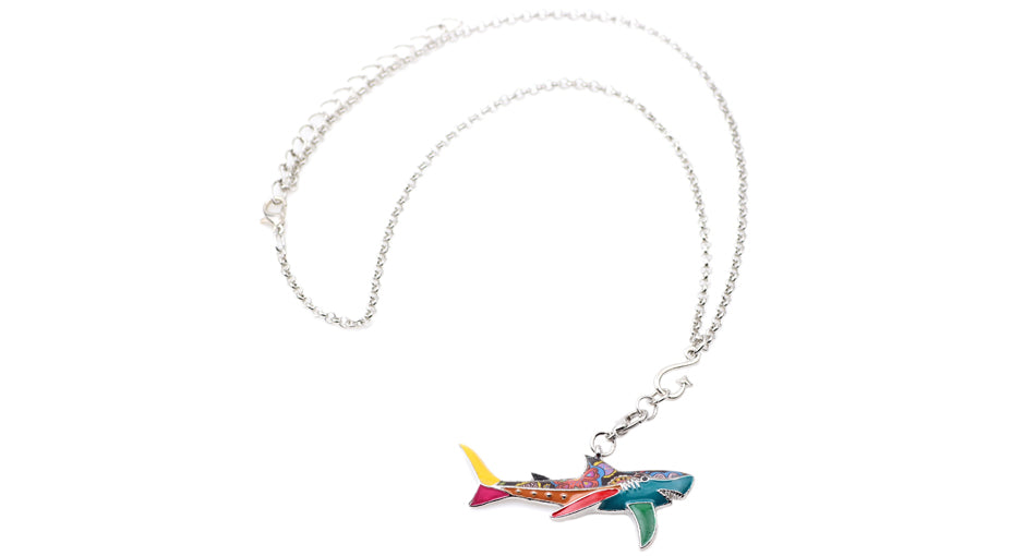 Shark Colorful Pendant Necklace