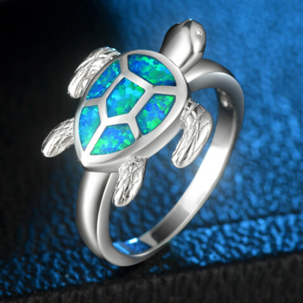 Opal Sea Turtle Ring