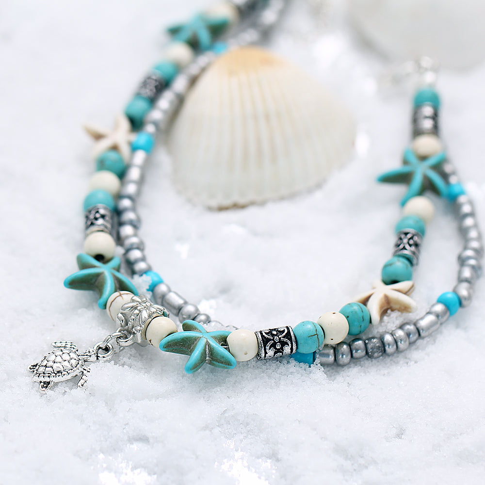 Sea Turtle Starfish Anklet