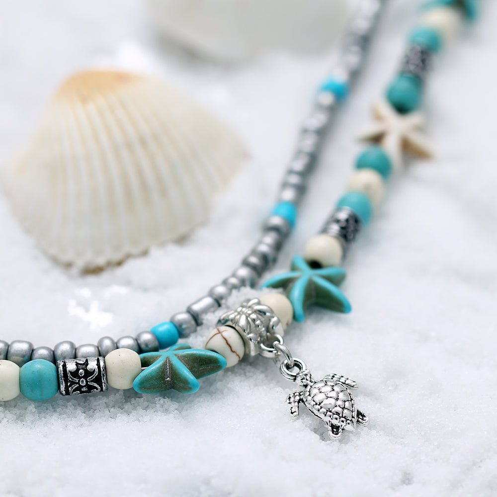 Sea Turtle Starfish Anklet