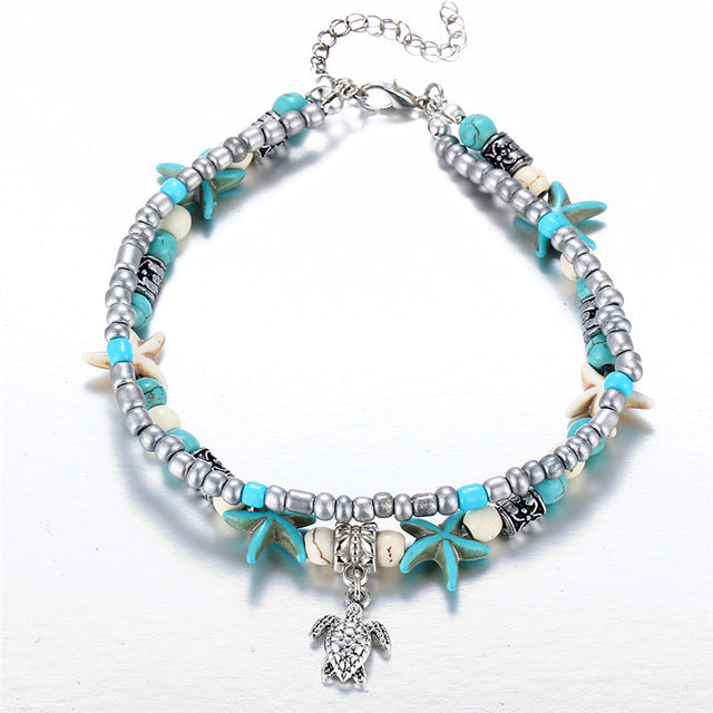 Sea Turtle Starfish Anklet